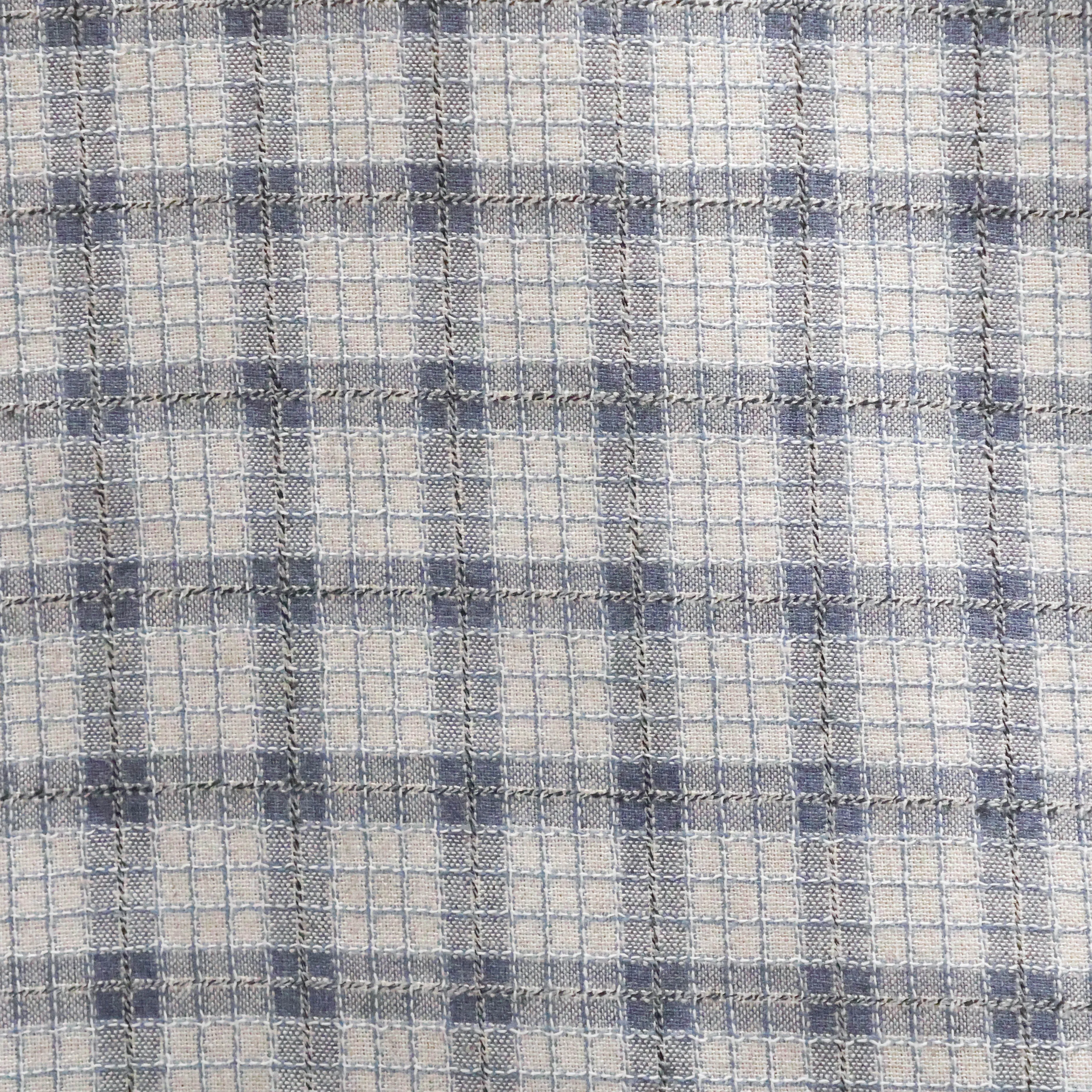 Viscosemengeling blauw grijs met ruitenpatroon
